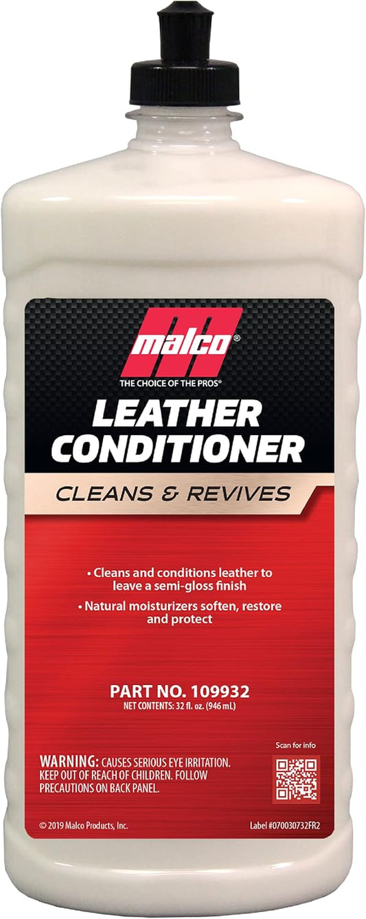 Malco 32 oz Leather Conditioner - Revive Your Car's Leather