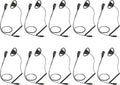 10 Pack BDS15-Y2 D-Shape Earphone with PTT MIC for Motorola Radios