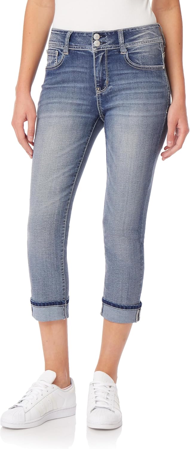 WallFlower Women's Flirty Curvy Crop Jeans for Every Body