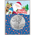 2025 U.S. Silver Eagle in Christmas Santa Gift Holder - Gem BU Dollar