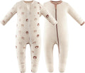 Owlivia Organic Cotton Baby Pajamas Zip Front Footed Sleeper - Soft