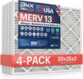 BNX TruFilter 20x25x2 MERV 13 (4-Pack) AC Furnace Air Filter - Cleaner