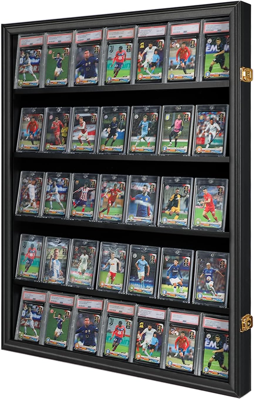 35 Graded Sports Card Display Case with UV Protection and Lock