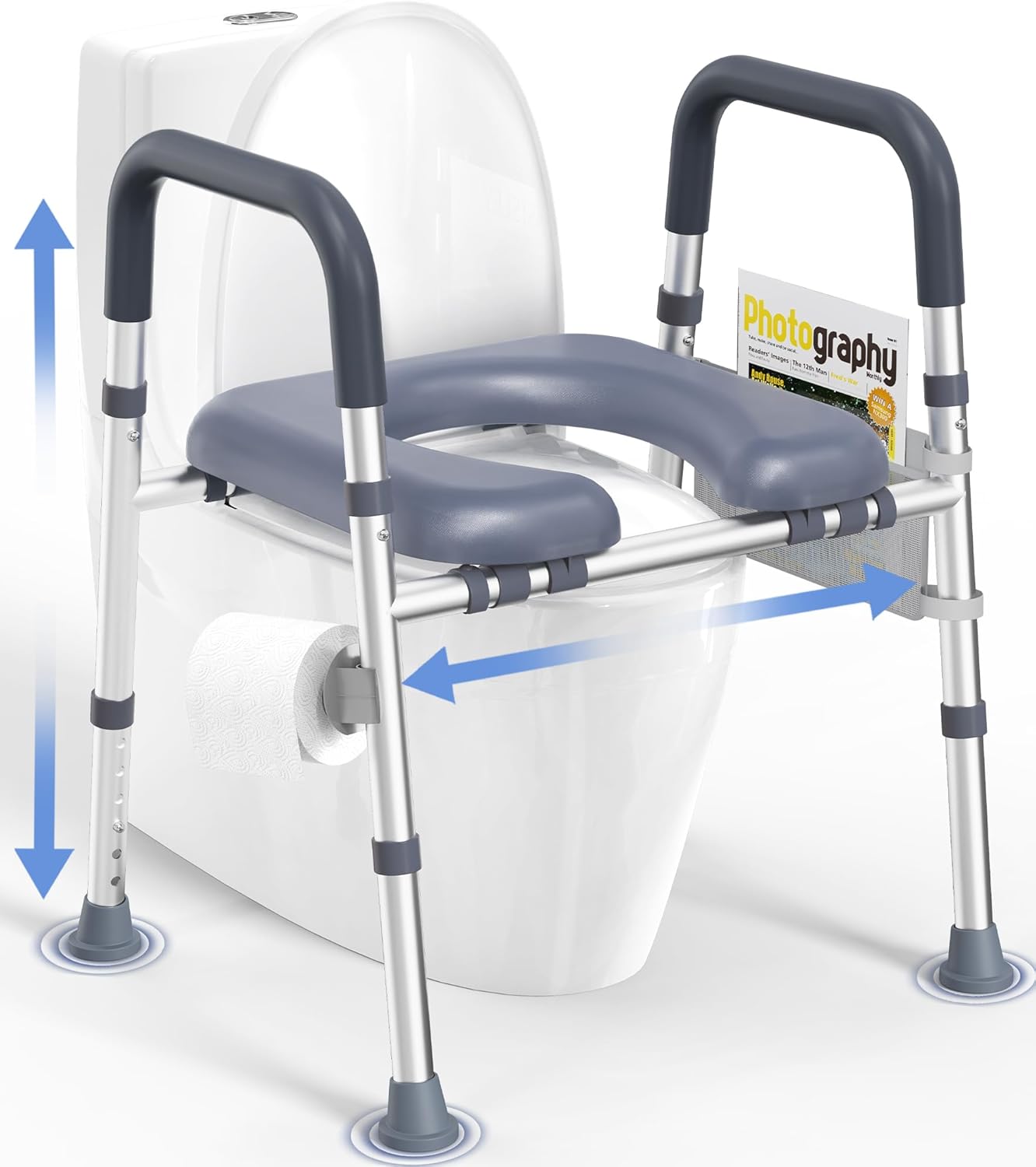 HOMLAND Toilet Seat Risers for Seniors with Adjustable Height