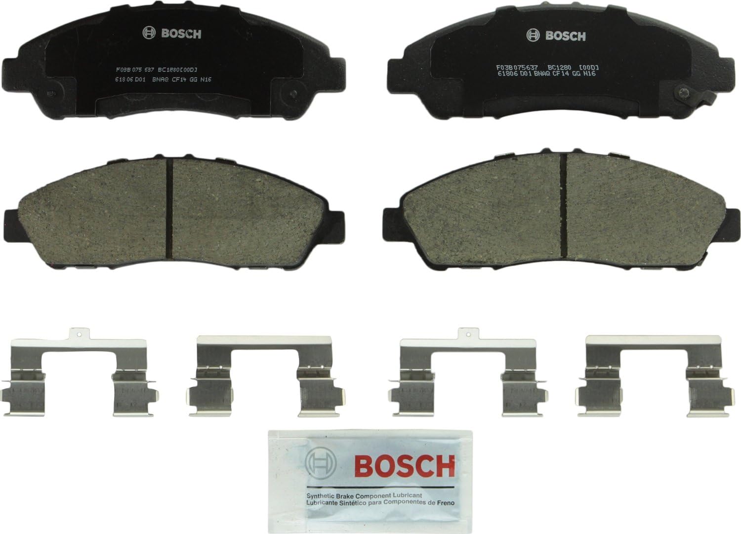 BOSCH BC1280 QuietCast Premium Ceramic Brake Pad Set for Acura