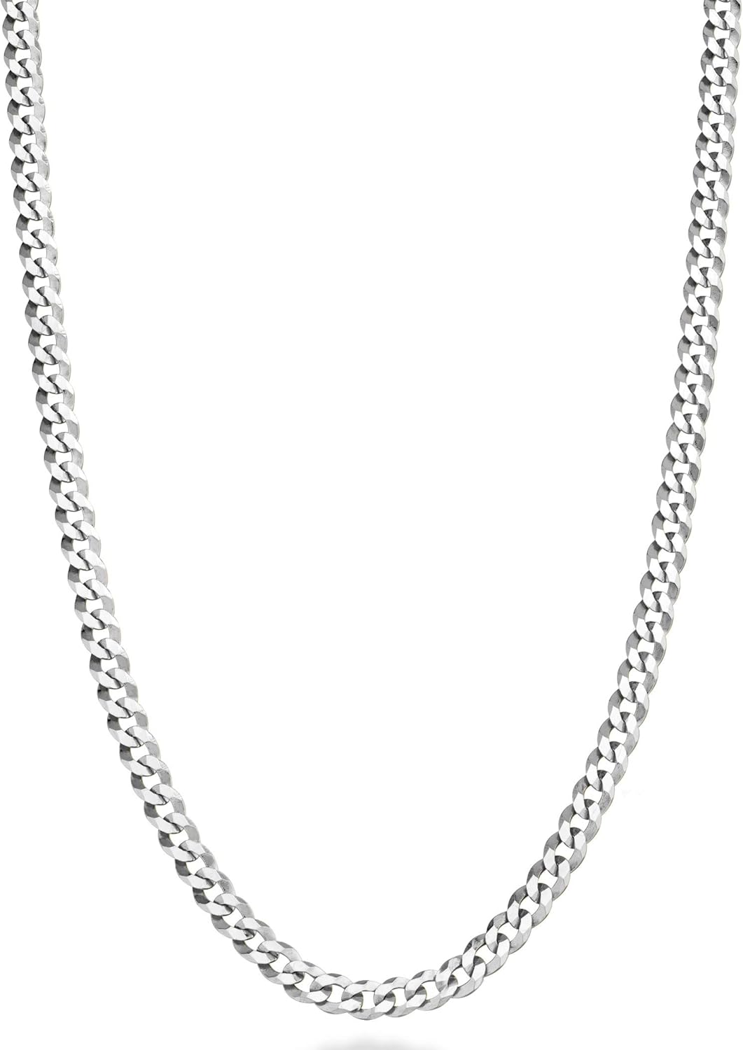 Miabella Italian Solid 925 Sterling Silver Diamond Cut Chain