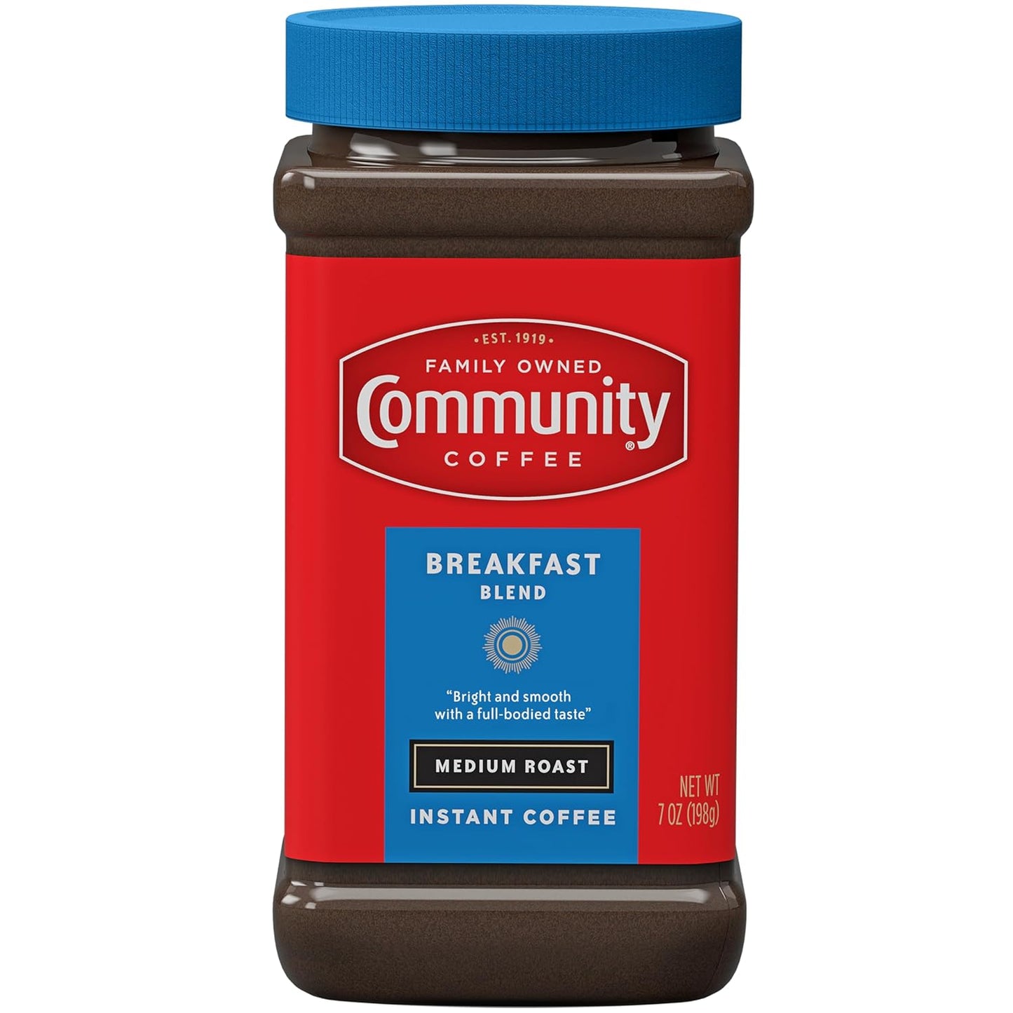 Community Coffee Breakfast Blend: Instant Medium Roast 7 oz Jar