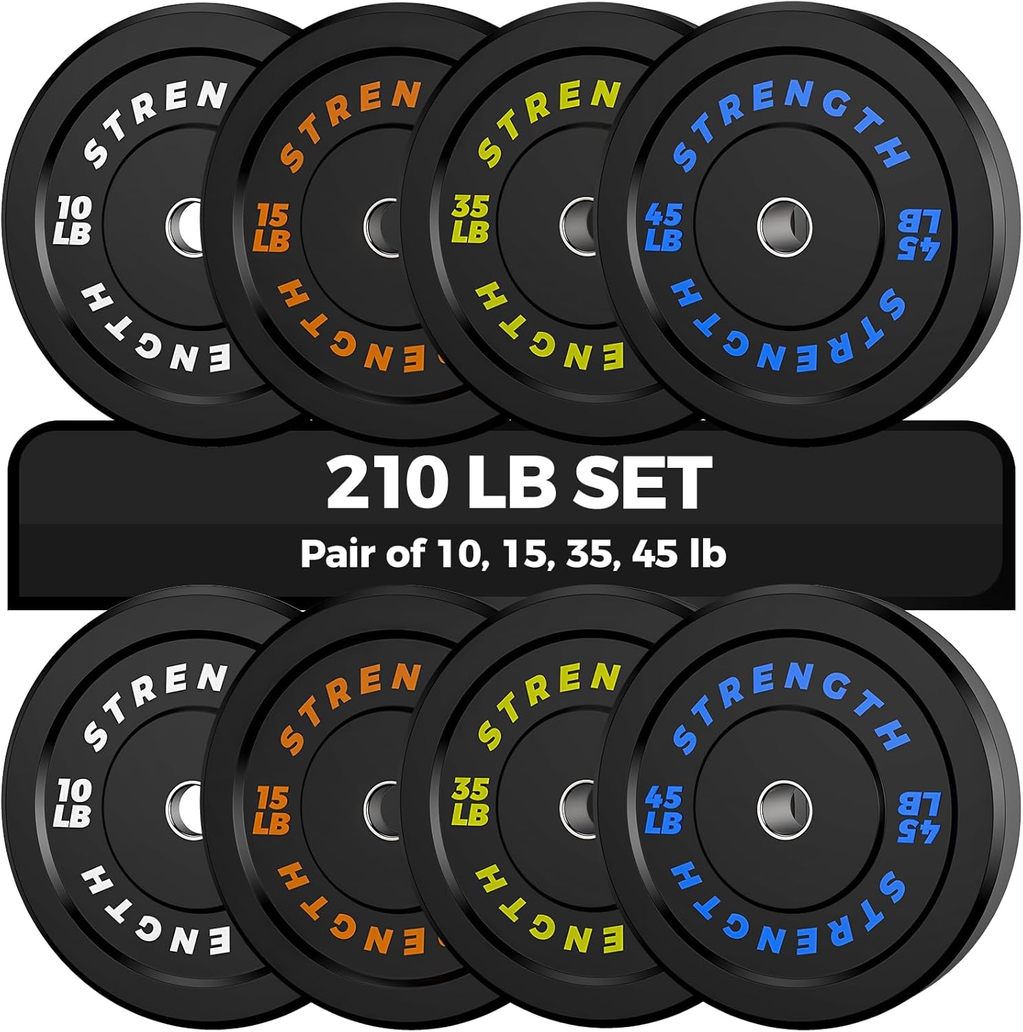 Olympic Rubber Bumper Weight Set for Home Gym Strength Training
