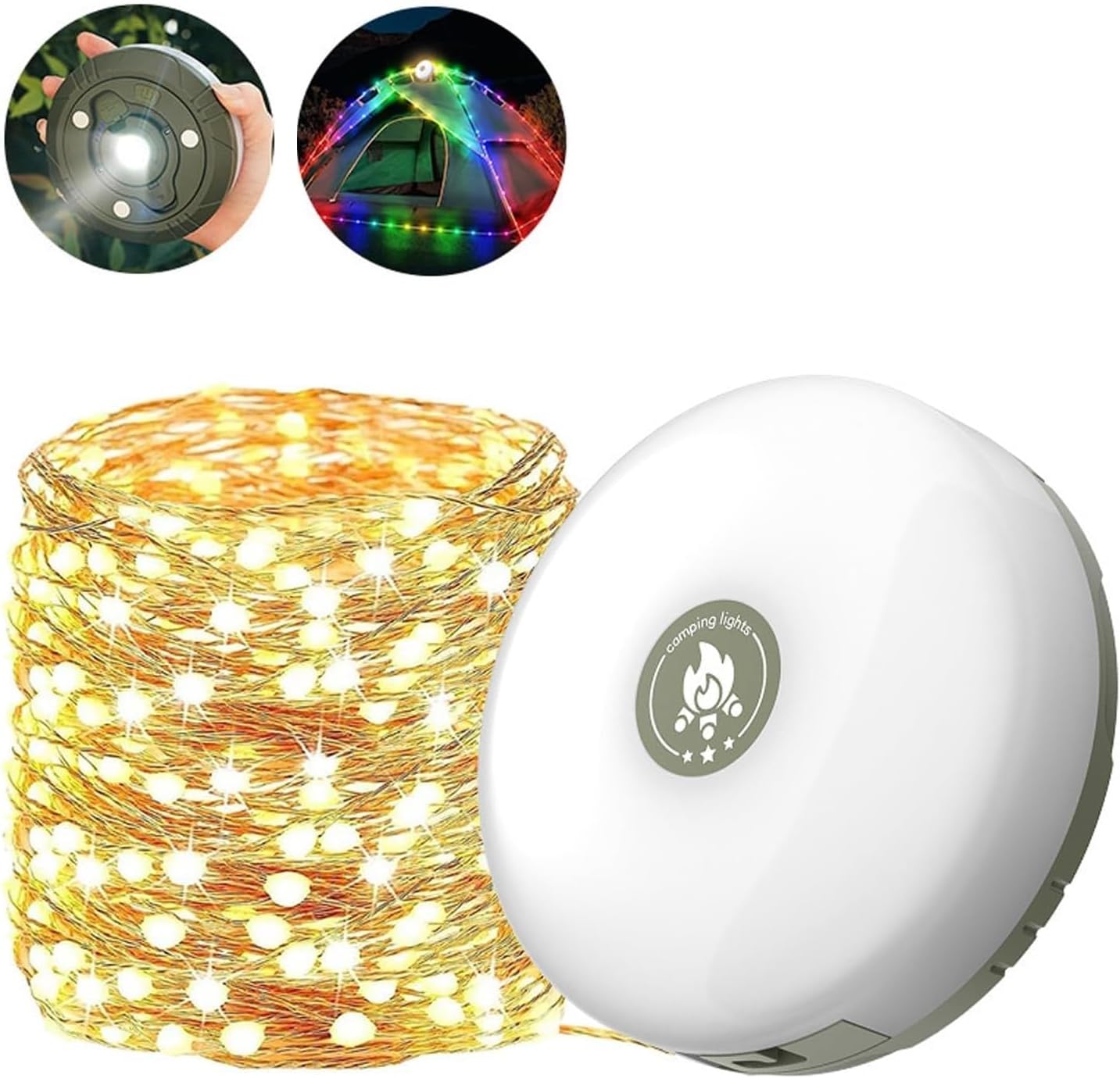 Portable Rechargeable Camping Lights: 8 Modes, 29.5Ft IP44