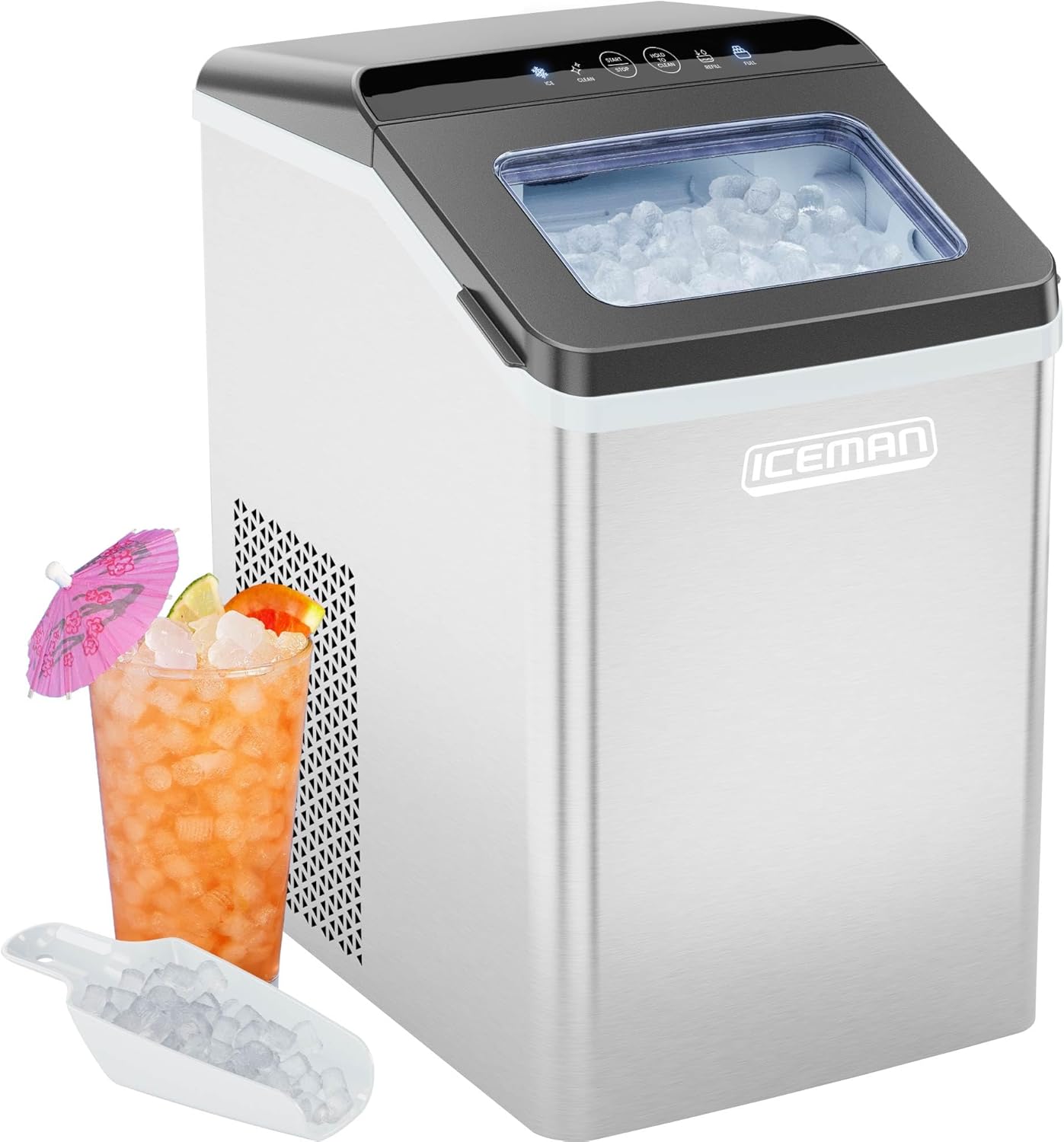 Iceman Pebble Ice Machine Produces Chewable Pellet Ice Quickly