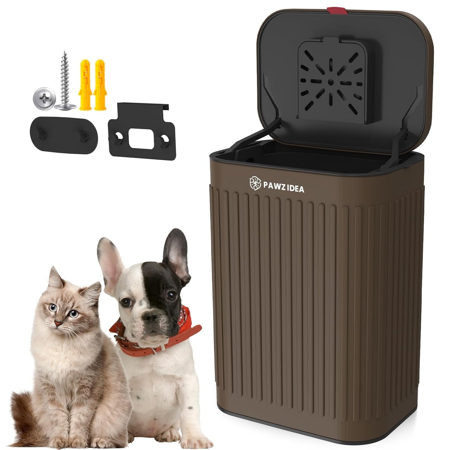 Wall Mounted Dog Poop Trash Can for Small Pets with Lid