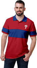 FOCO MLB Men's Team Color Primary Logo Performance Polo - Phillies