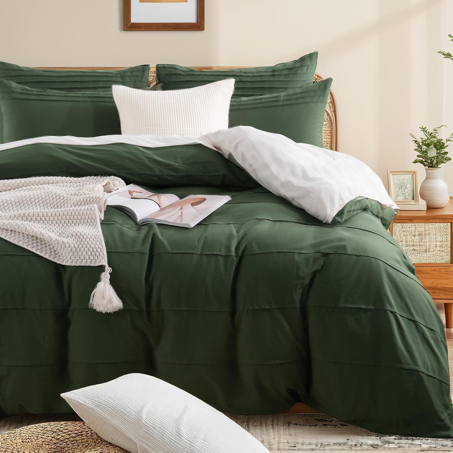 NEXHOME PRO Organic Cotton Duvet Cover Set for Full Size Bed