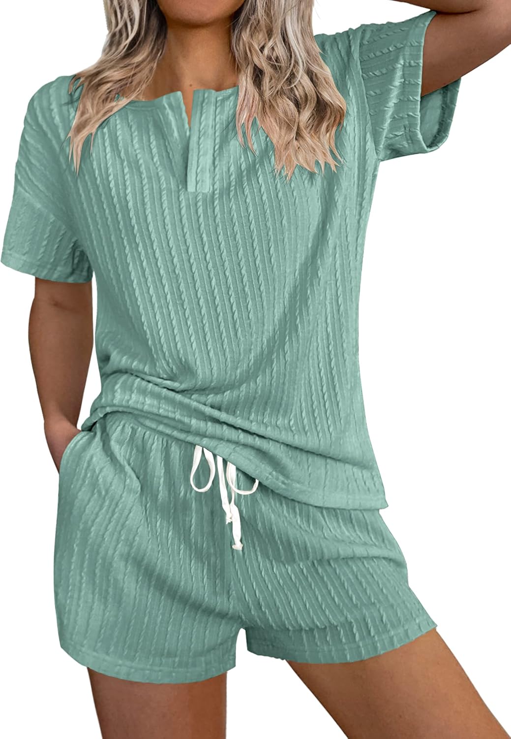 Ekouaer Ribbed Knit Lounge Sets for Women - Cozy Comfort Wear