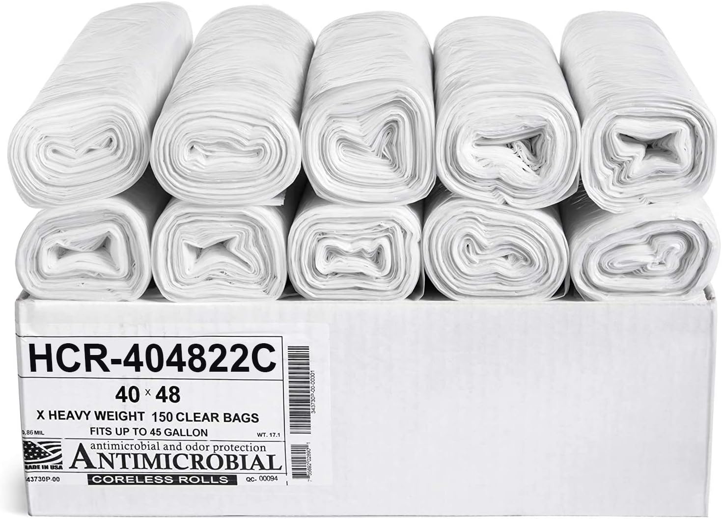 High Density Trash Bags 45 Gallon, 150 Count for All Uses