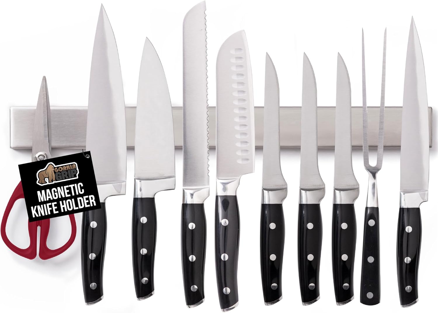 GORILLA GRIP Stainless Steel Magnetic Knife Holder for Wall