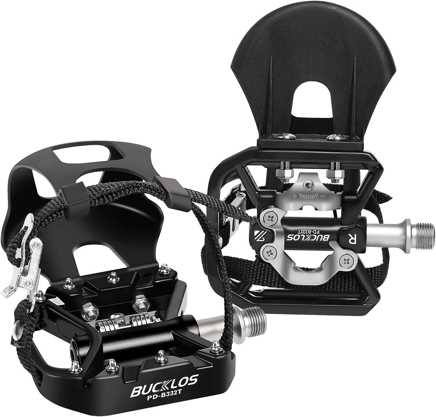 Bucklos Bike Pedals with Toe Cages for Indoor and Outdoor Cycling