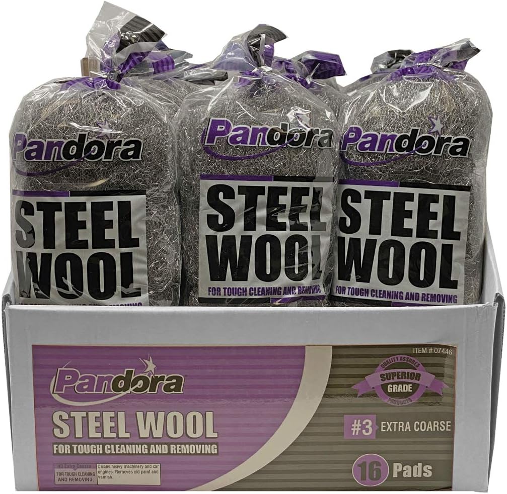 Pandora Steel Wool #3 Extra Coarse Grade for Tough Cleaning