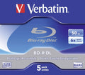 BD-R DL 50GB 6X 5 Pack Jewel Case - High Capacity Archival Discs