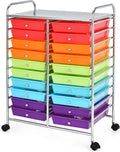20-Drawer Storage Drawer Cart - Rolling Organizer Cart for Office