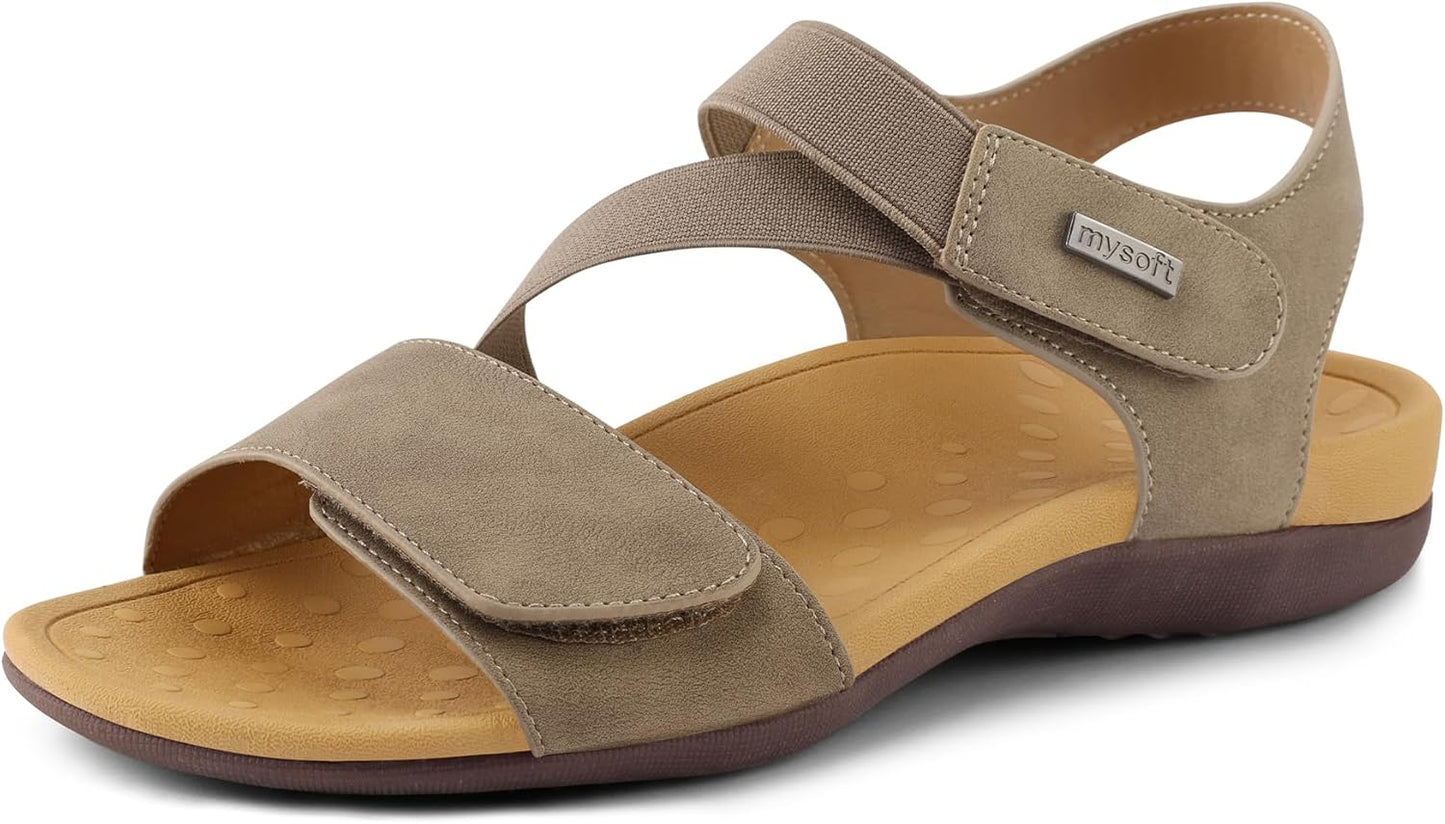 Comfortable Arch Support Sandals for Women by mysoft - Lightweight