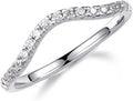 Moosea 1.8mm Moissanite Curved Wedding Band for Women - D VVS1 Vermeil