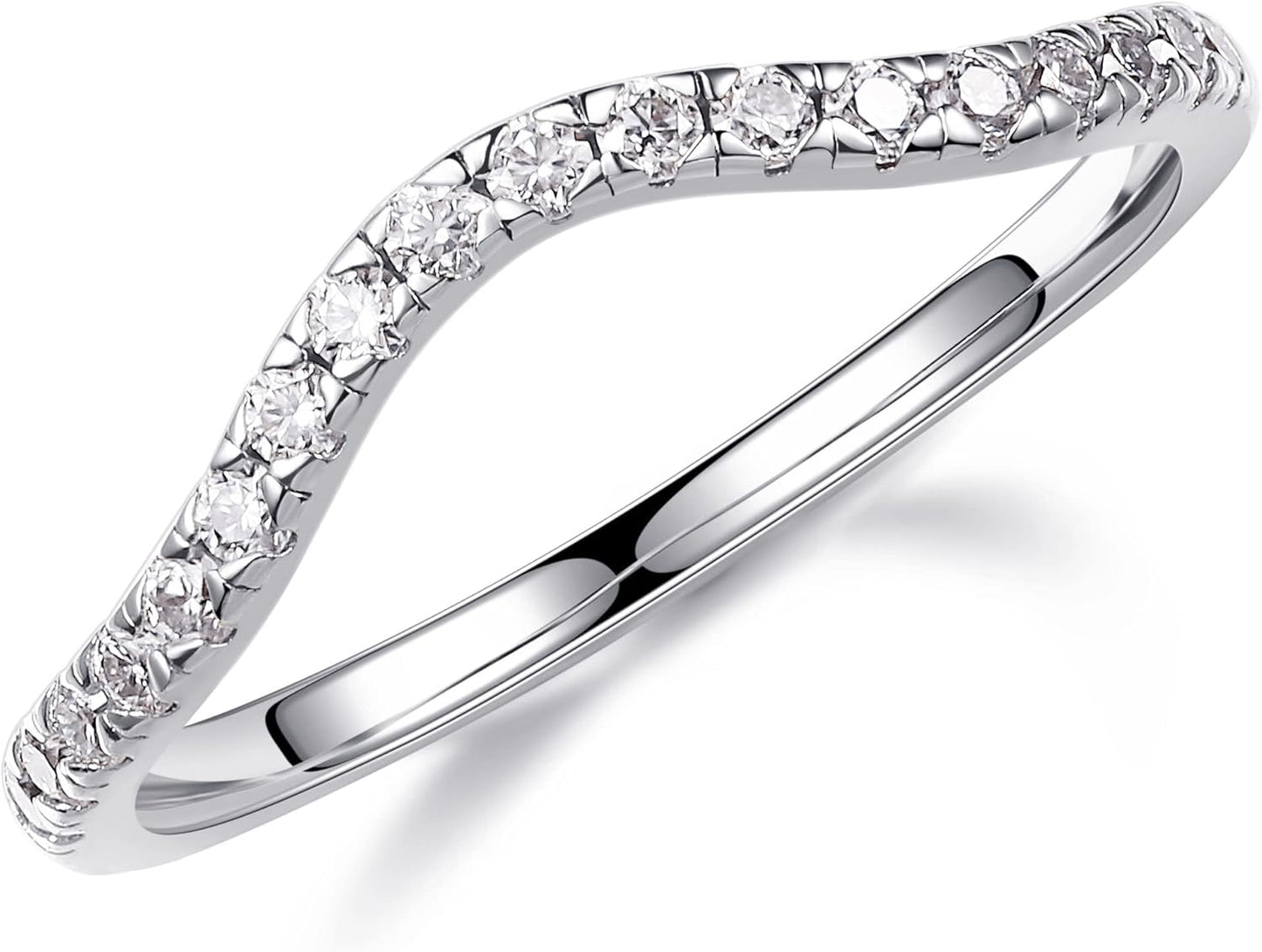 Stunning Moissanite Curved Wedding Band for Women in Gold