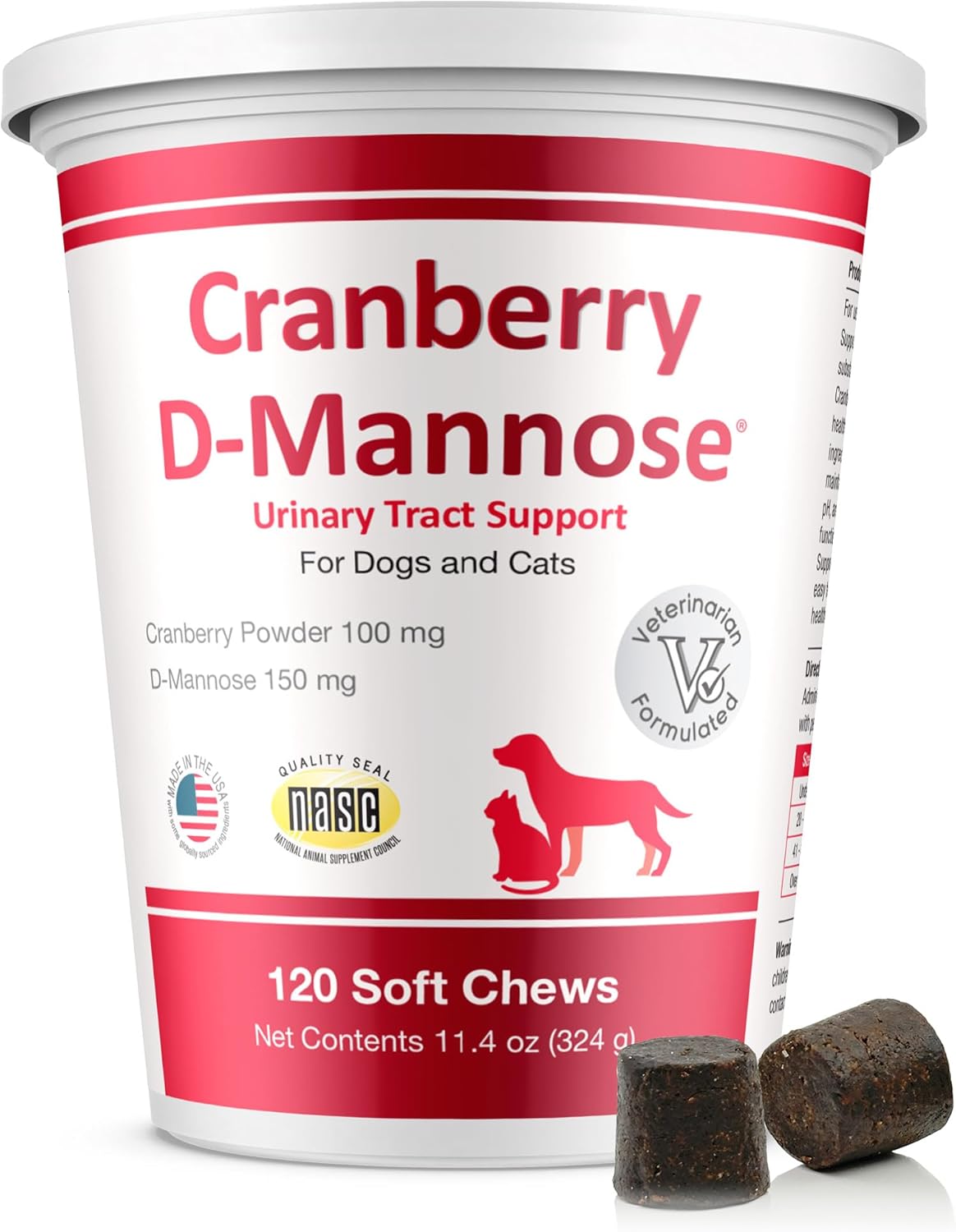 Cranberry D-Mannose Urinary Tract Support for Cats and Dogs