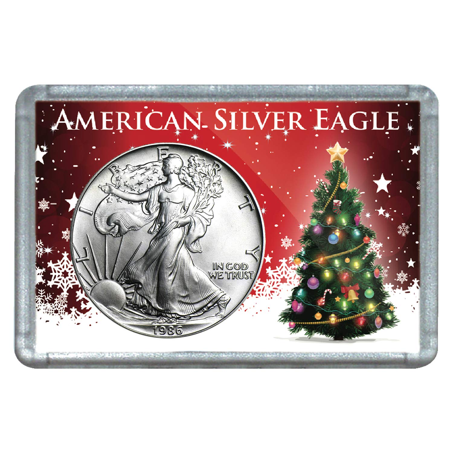 USA 1986 $1 American Silver Eagle Coin with Holiday Holder