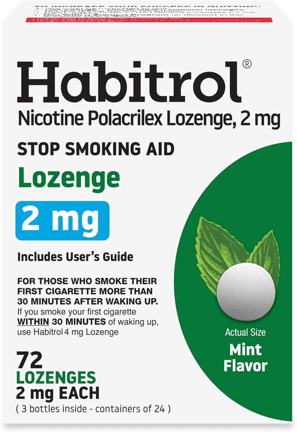 Habitrol Nicotine Lozenges 2 mg Mint Flavor for Quitting Smoking