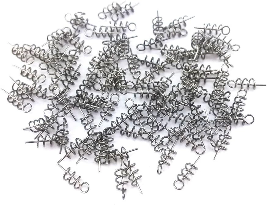 Honbay 100pcs Spring Twist Lock Hooks: Secure Soft Lures Easily