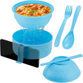ZENGABIA 33oz Wheat Fiber Ramen Set - Microwave Cooker with Strainer