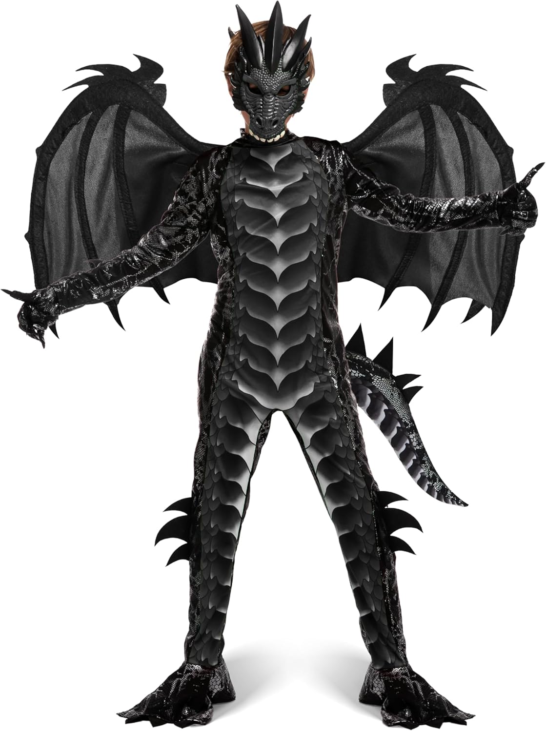 Halloween Kid Dragon Costume Set with Wings, Tail and Mask