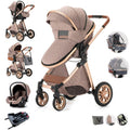 5 in 1 Compact Baby Stroller with Removable Bassinet - Foldable