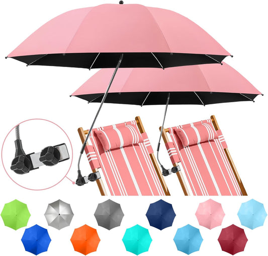 2 Pack Beach Umbrella with Clamp for Ultimate Sun Protection