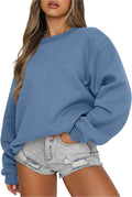 Womens Crewneck Fleece Oversized Pullover Sweatshirt - Loose Fit