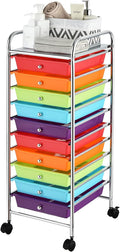 Storage Cart with 10 Drawers Multi-Color - Rolling Utility Cart