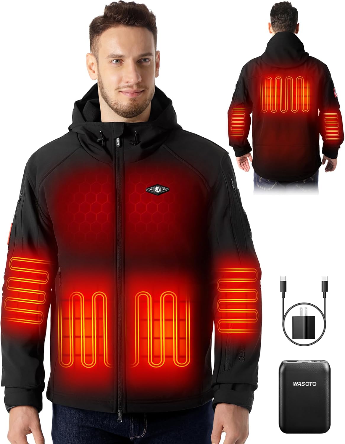 Heated Jackets for Men with 18400mAh Battery Pack Included