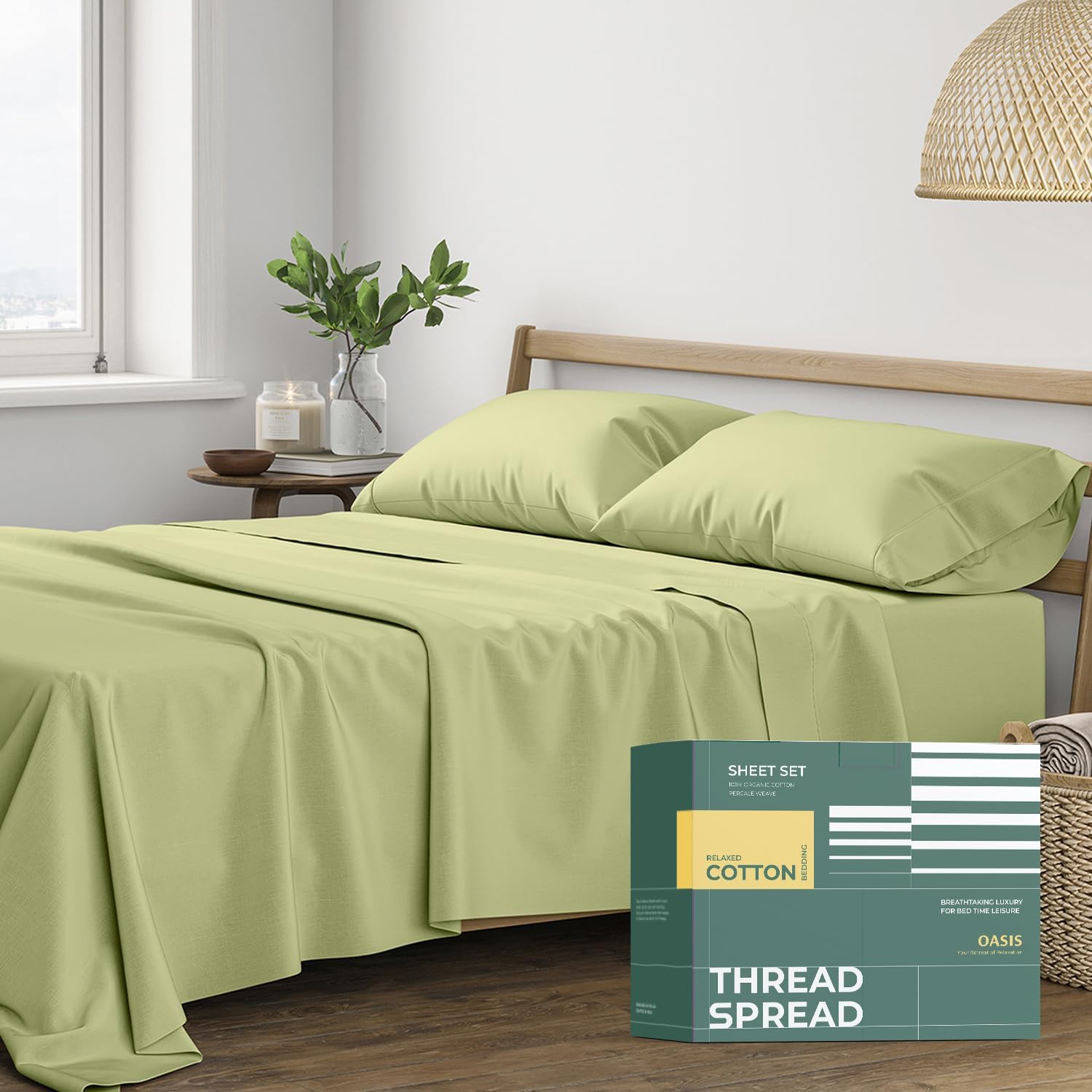 100% Organic Cotton King Sheets Set - Soft & Cooling Bedding