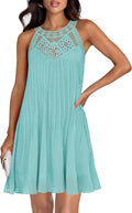 ZESICA 2025 Summer Boho Halter Mini Dress