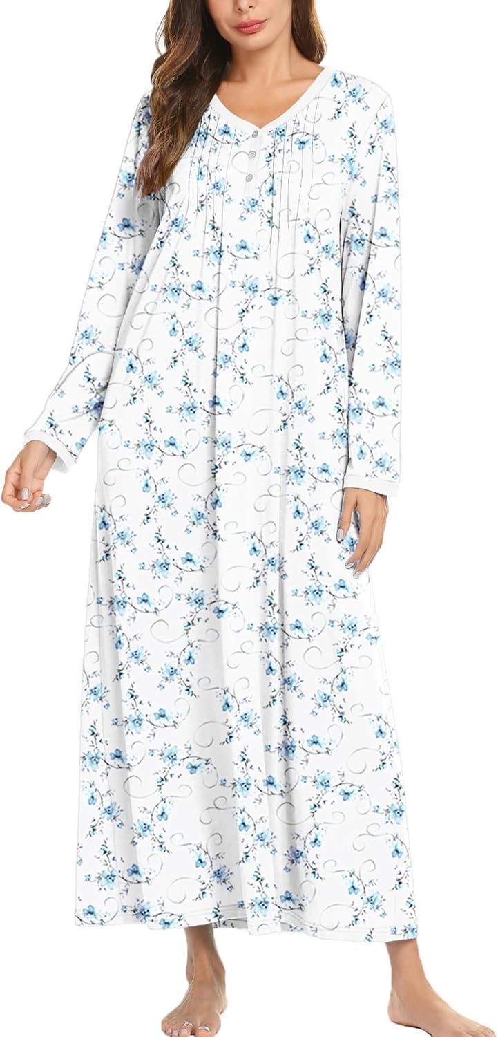 Ekouaer Cotton Nightgowns for Women - Soft Comfy Nightdress