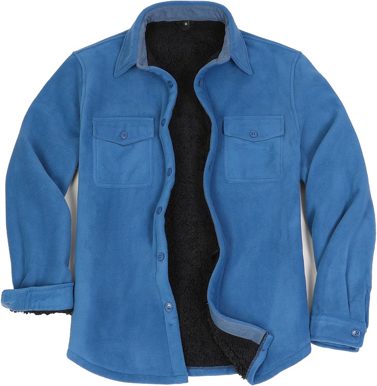 ZENTHACE Men's Warm Sherpa Lined Fleece Plaid Flannel Jacket
