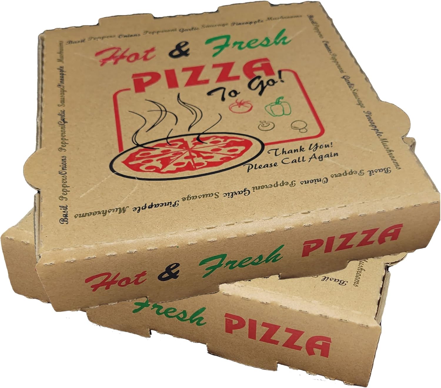 50 Pack Pizza Box for Hot & Fresh Pizza - 16 in Brown Color