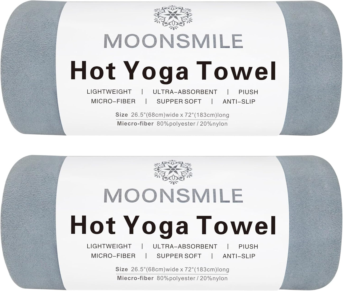 Non Slip Hot Yoga Mat Towels x2 - Ultra Absorbent!