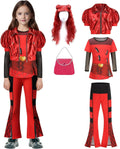 Rise of Red Costume for Kids 5PCS Set - Bright Red Party Outfit