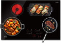 30 Inch Electric Cooktop 7300W Radiant Hob - Flexible Quad Burner