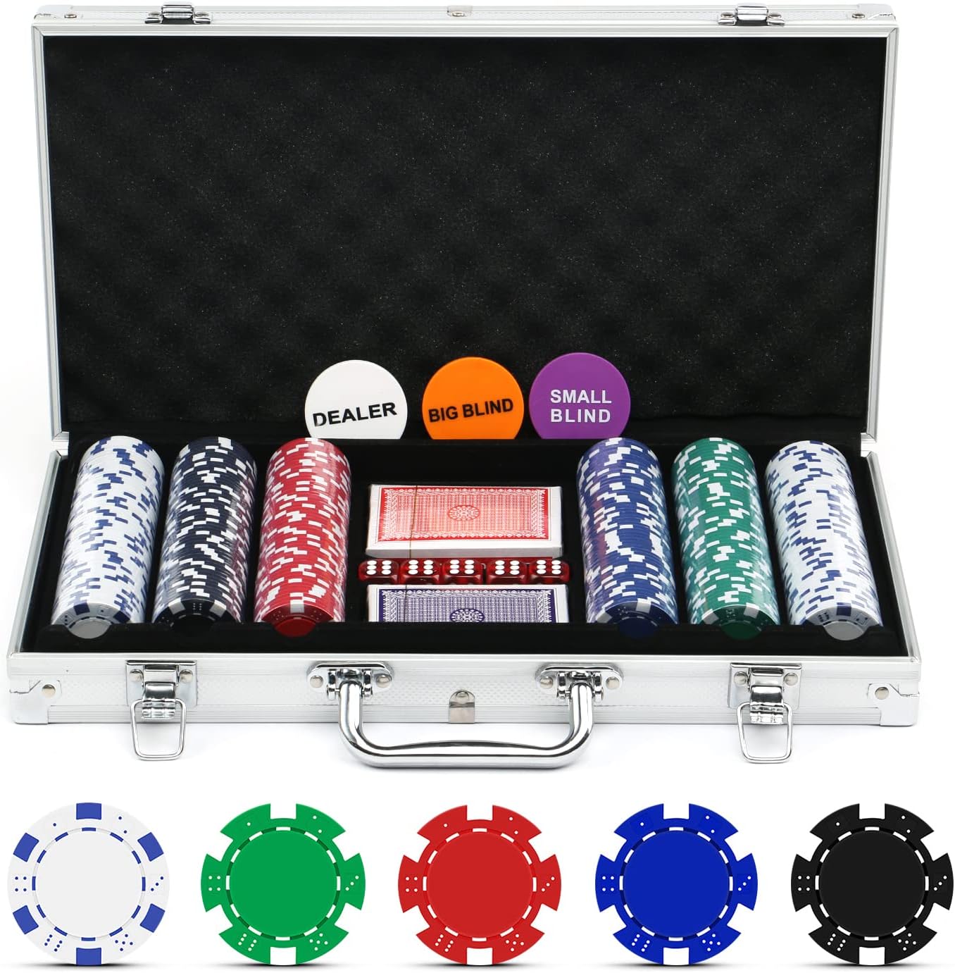 NOLIE Casino Poker Chip Set 200 300 PCS with Aluminum Case