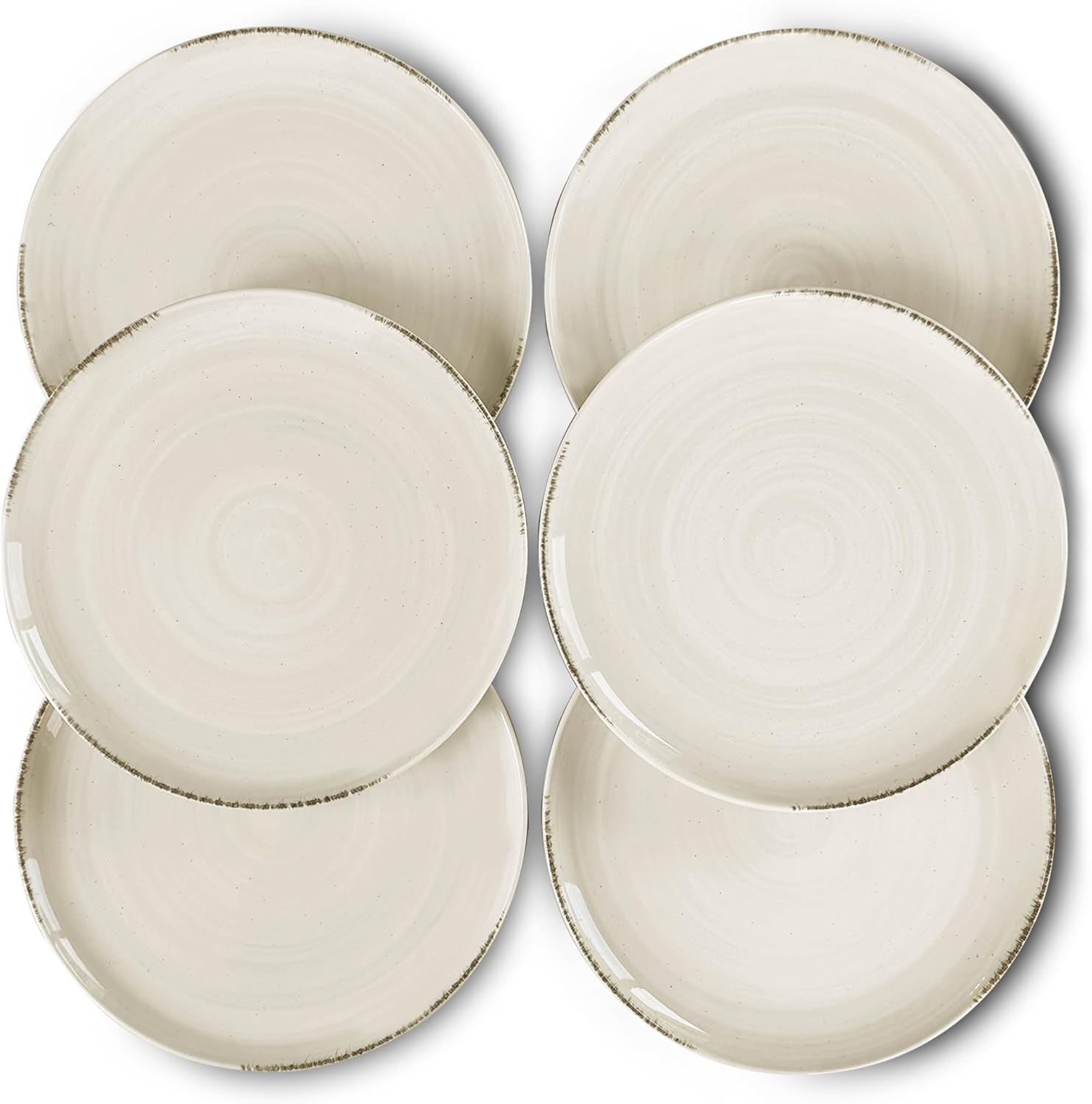 Mora Ceramic Helix Swirl Dinner Plates Set of 6 for Modern Dining