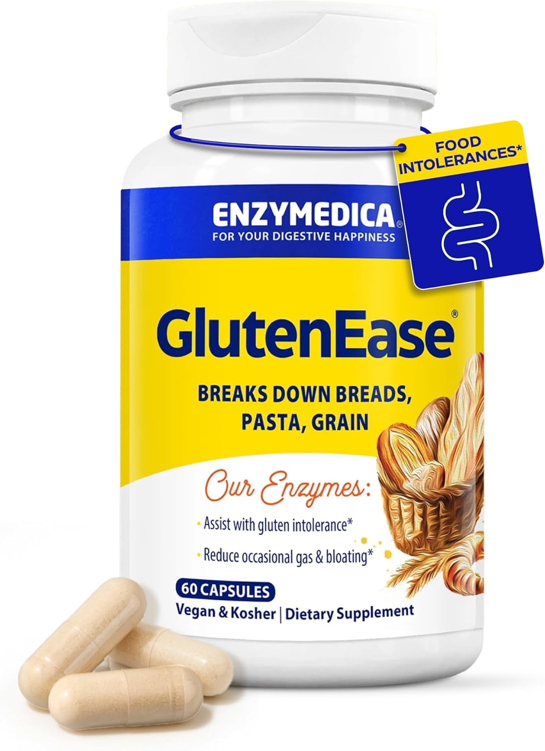 GlutenEase Digestive Enzymes for Bloating Relief & Health
