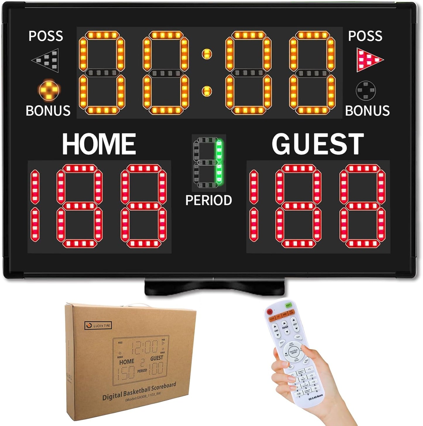 Electronic Basketball Scoreboard with Buzzer for Sports Games